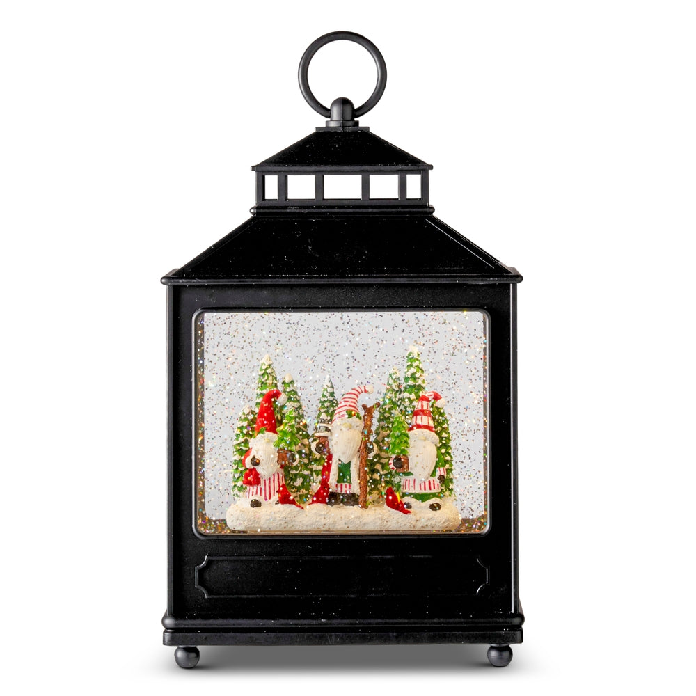 11" Gnomes in Forest Lighted Water Lantern