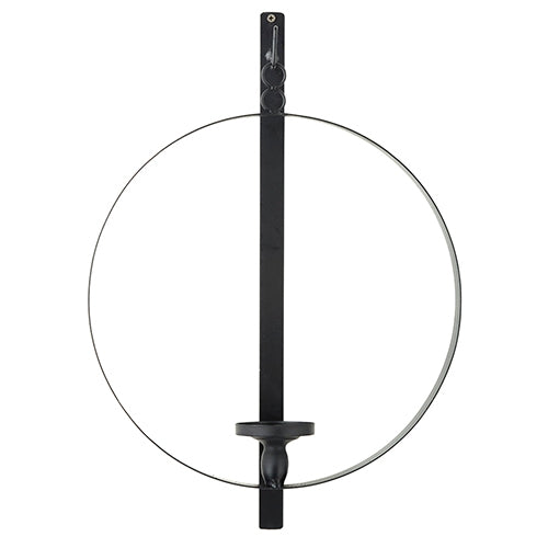 Black 20.75" Circular Wall Mount Candle Sconce