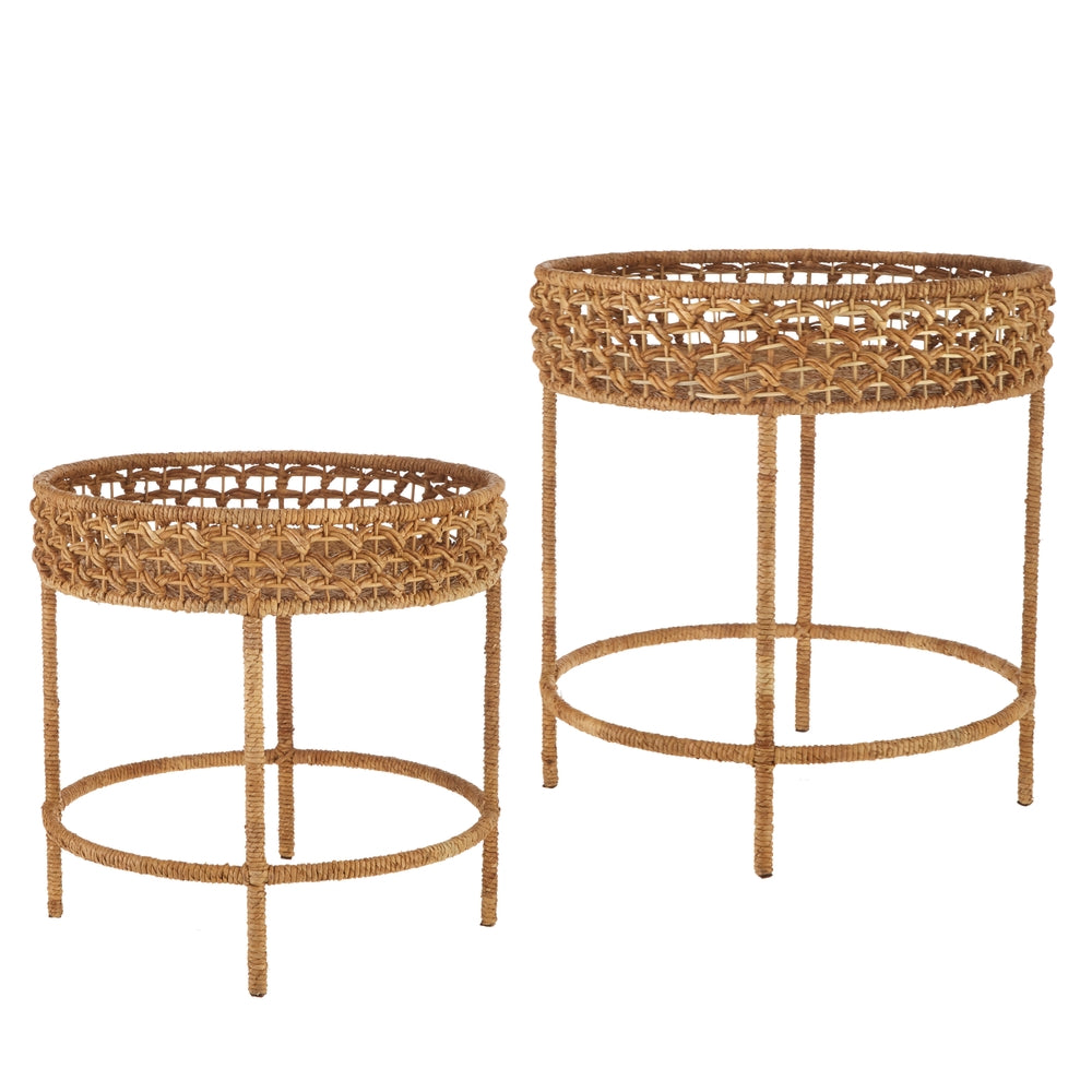24" Woven Accent Tables