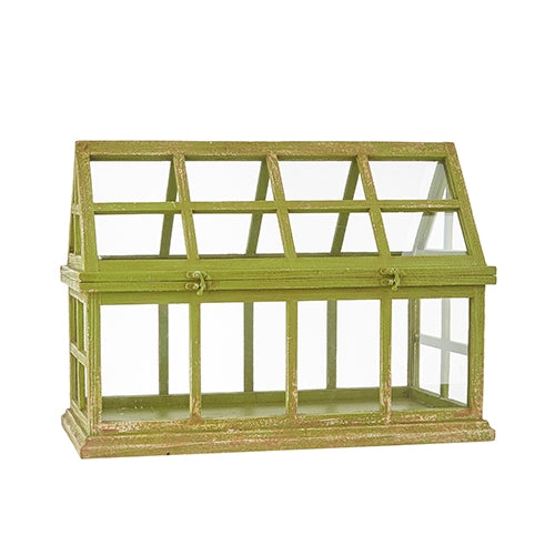 24" Distressed Green Terrarium