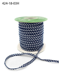 1/8 Inch Mini Diagonal Stripes Ribbon with Woven Edge – 424-18-03H Navy