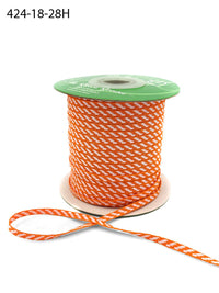 1/8 Inch Mini Diagonal Stripes Ribbon with Woven Edge – 424-18-28H Orange