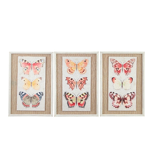 18" Butterfly Textured Paper with Burlap Framed Print
