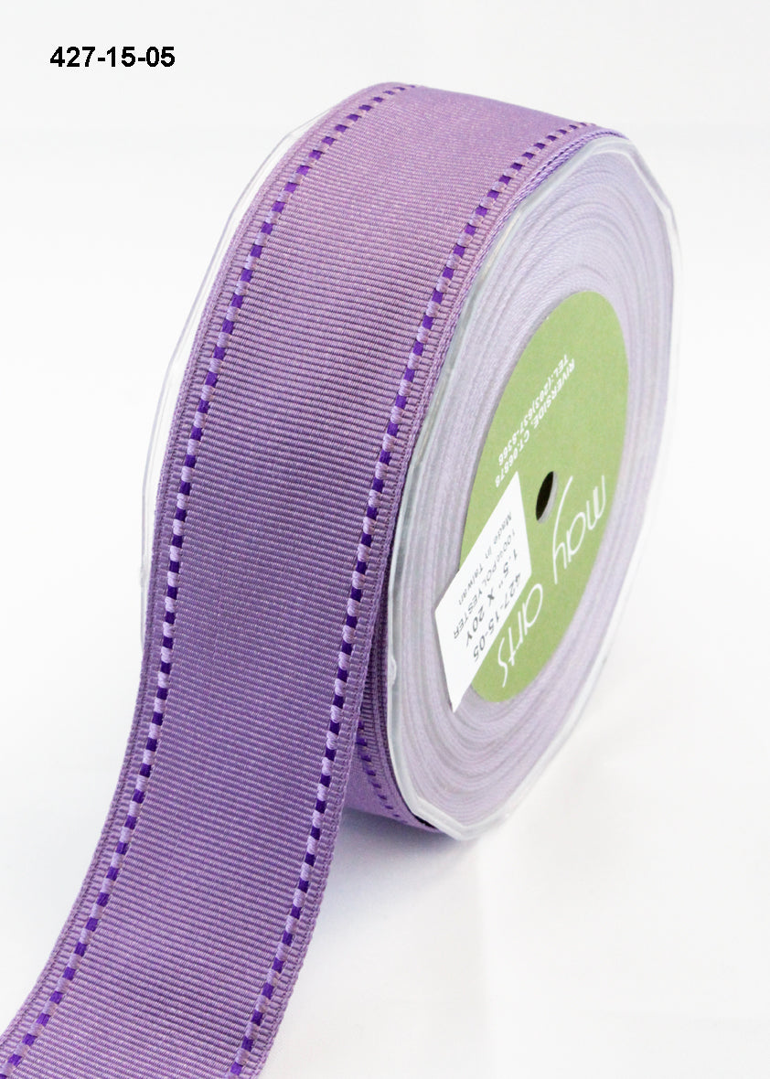 1.5 Inch Grosgrain Ribbon with Woven Stitched Edge
