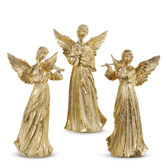 14" Gold Angel with Instrument