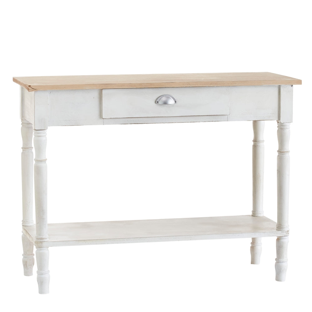 41.25" Distressed White Console Table