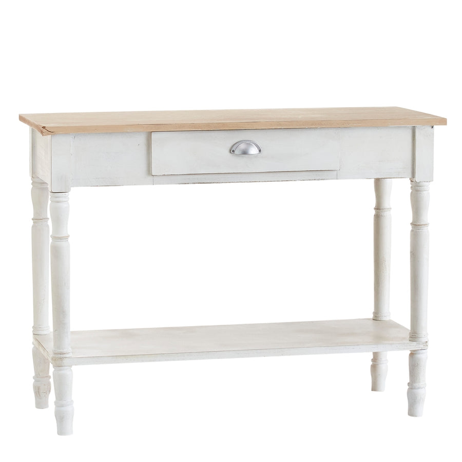 41.25" Distressed White Console Table