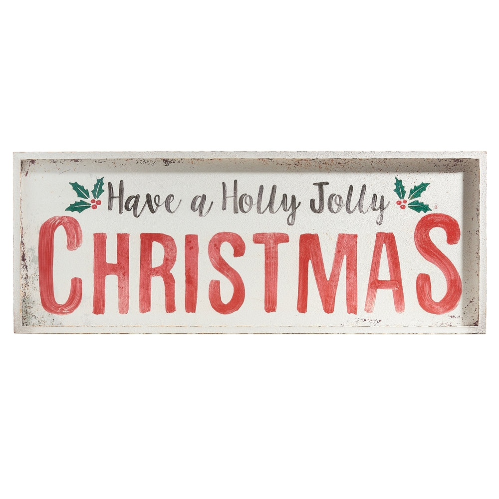 47.75" Holly Jolly Christmas Framed Wall Art