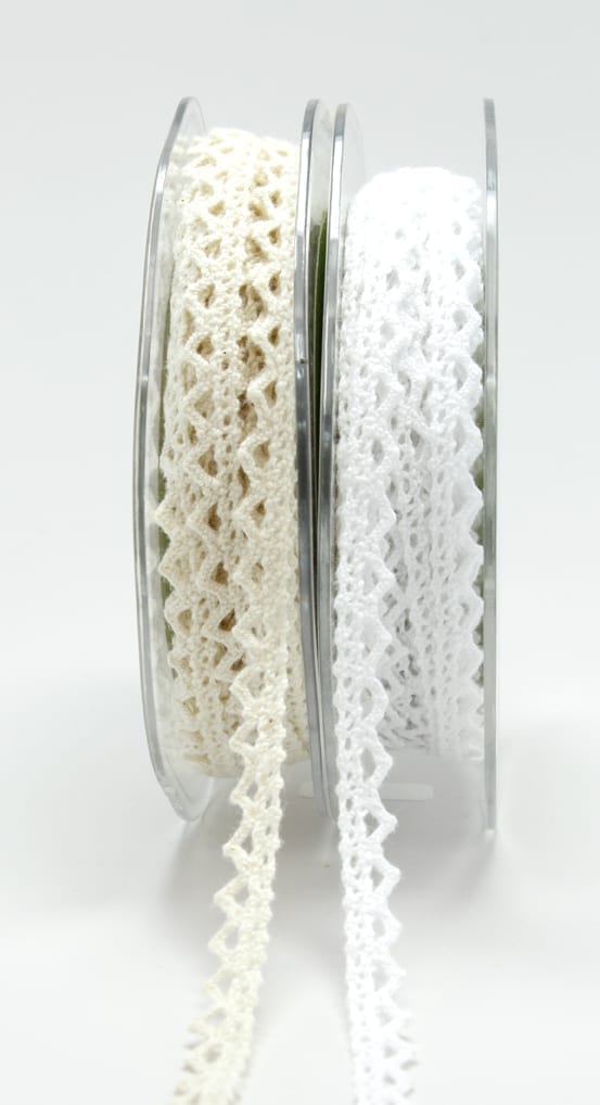 1/4 Inch Crochet Trim Ribbon – 433-14-01 White