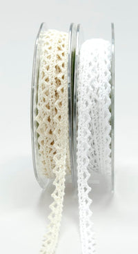 1/4 Inch Crochet Trim Ribbon – 433-14-01 White