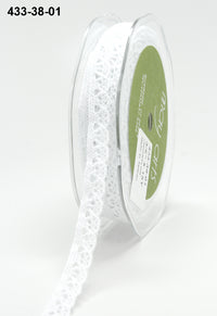 3/8 Inch Crochet Trim Ribbon – 433-38-01 White