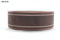 1.5 Inch Sheer Ribbon with Woven White Stitched Edge – 434-15-33 Brown