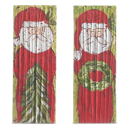 7.75" Santa Textured Wood Block