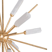 White Gold Metal Stone Table Accent Sculpture