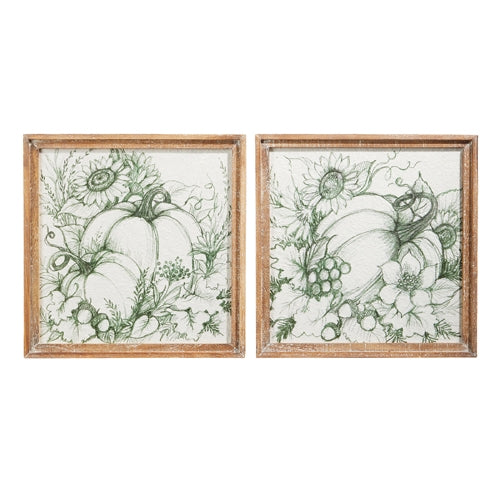 16.5" Pumpkin Textured Paper Framed Wall Art