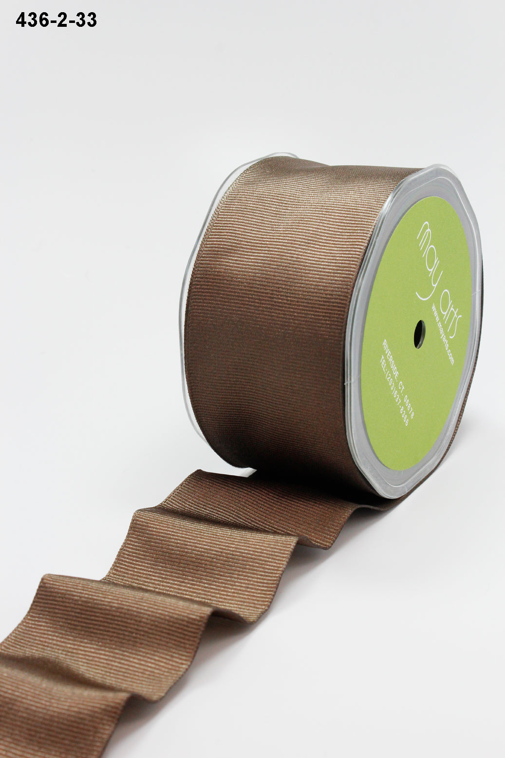 2 Inch Wired Grosgrain Ribbon – 436-2-33 Brown