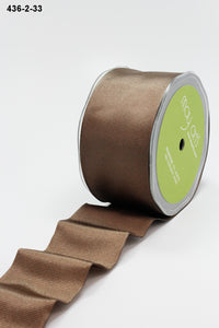2 Inch Wired Grosgrain Ribbon – 436-2-33 Brown