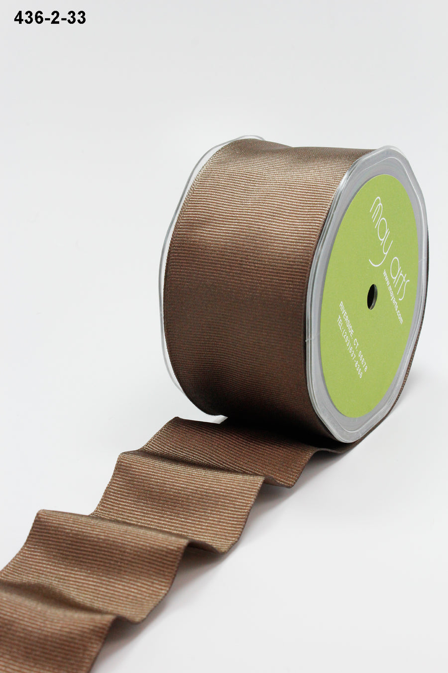 2 Inch Wired Grosgrain Ribbon – 436-2-33 Brown