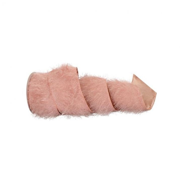 4" X 10YD Pink Mohair Ribbon
