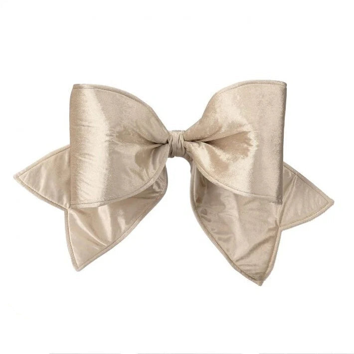 24" Outdoor UV-Resistant Padded Champagne Velvet Bow