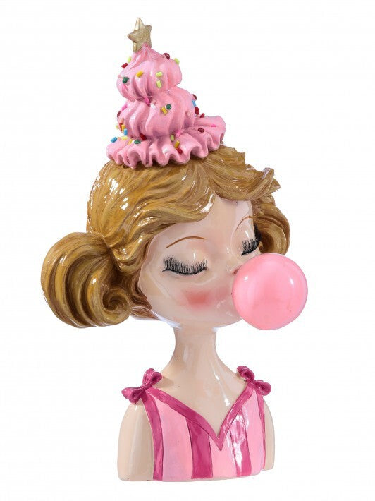 13" Playful Girl Blowing Bubble