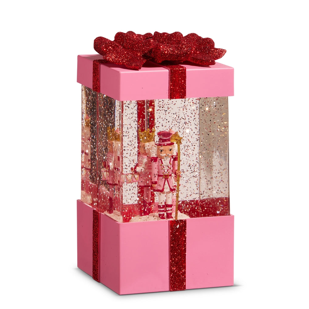 8" Blushing Nutcracker Lighted Water Present