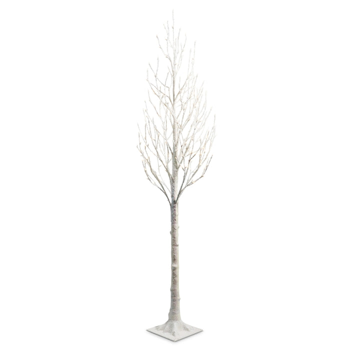 7' Lighted White Iced Tree