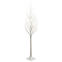 7' Lighted White Iced Tree