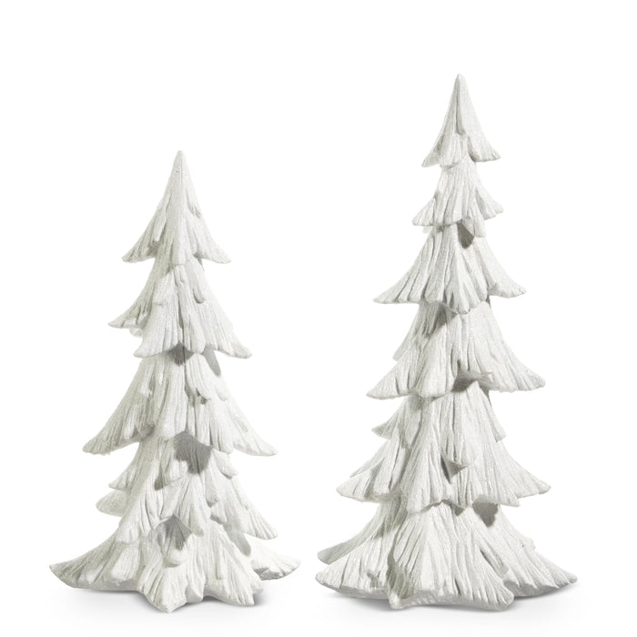 21" White Carved Trees
