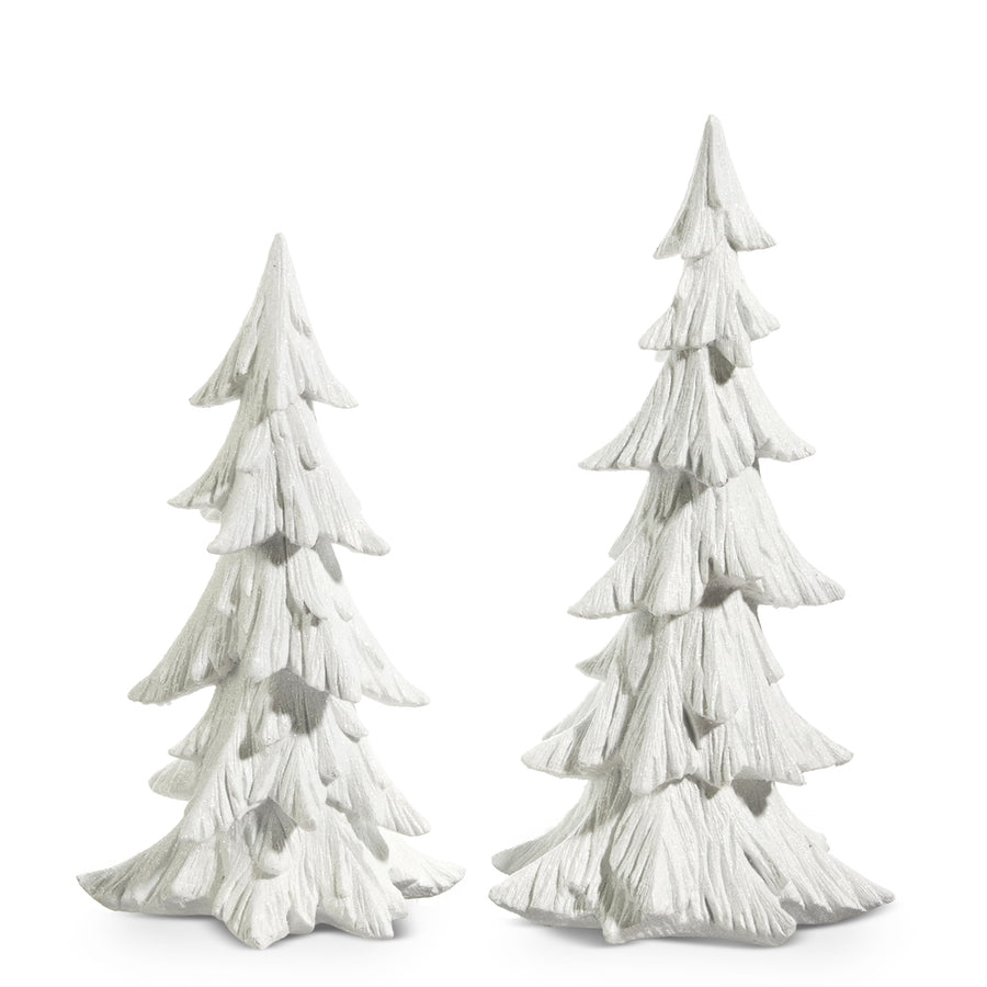 21" White Carved Trees