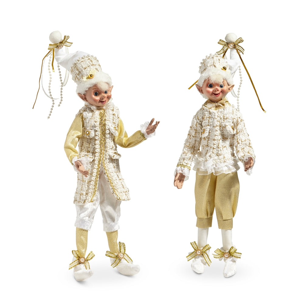 16" Posable Champagne Tweed Elf