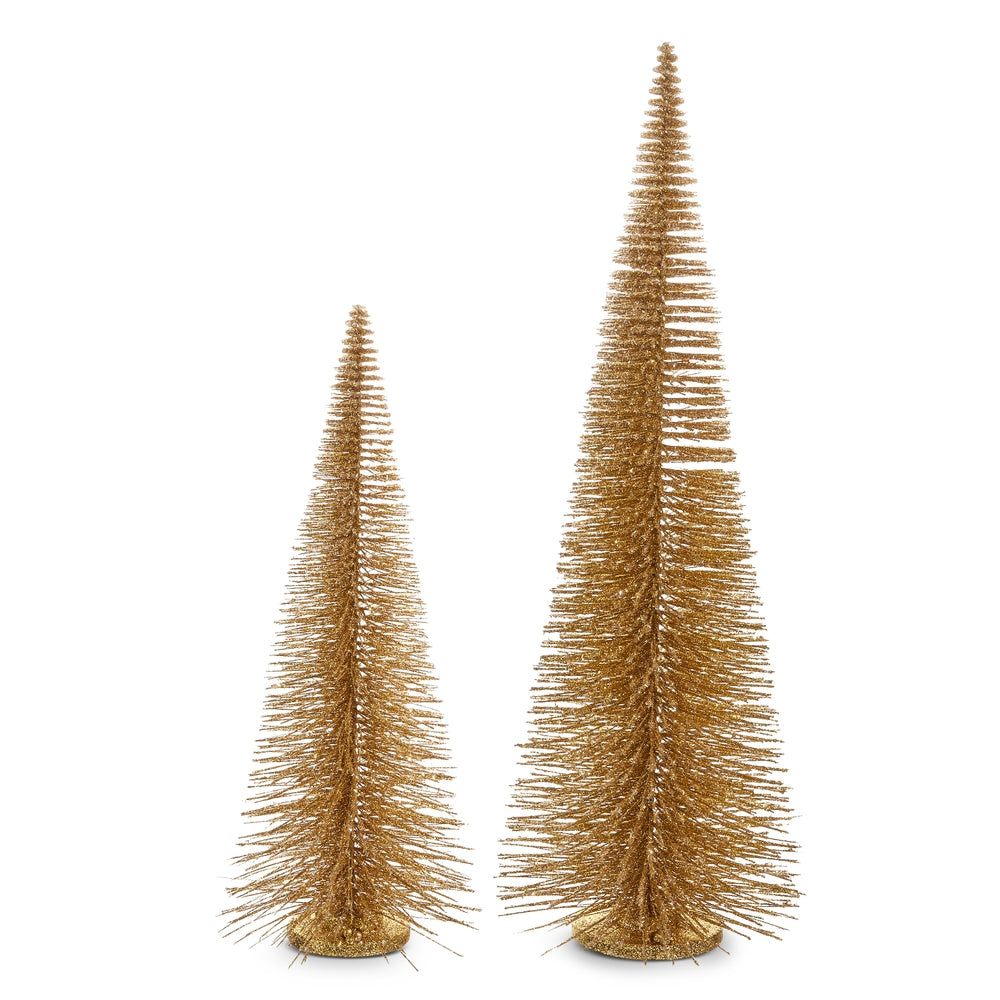 31.5" Gold Bottle Brush Trees