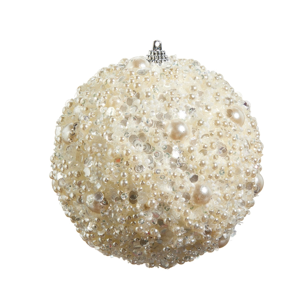 4.75" Pearl Embellished Ball Ornament
