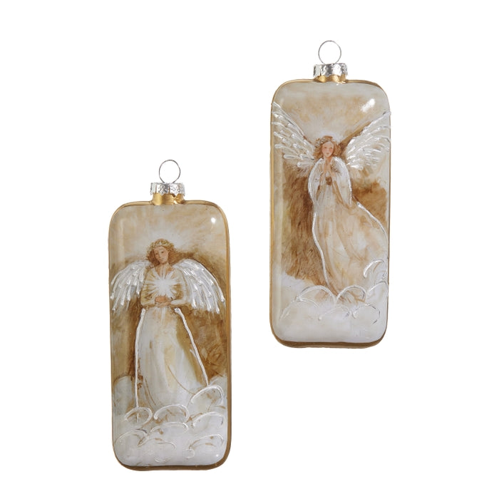 6" Golden Angel Rectangle Ornament