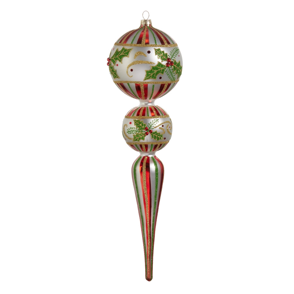15" Holly Leaf Finial Ornament