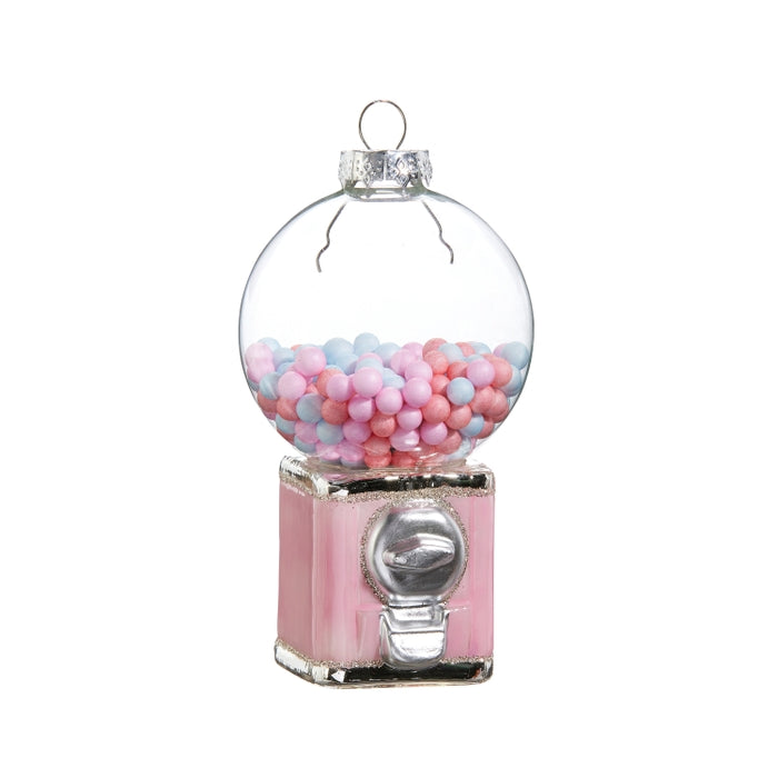Pink Gumball Machine Ornament 5 Inch Glass