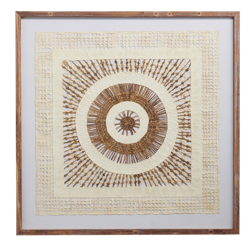 32" Paper Mache Patterned Framed Wall Art