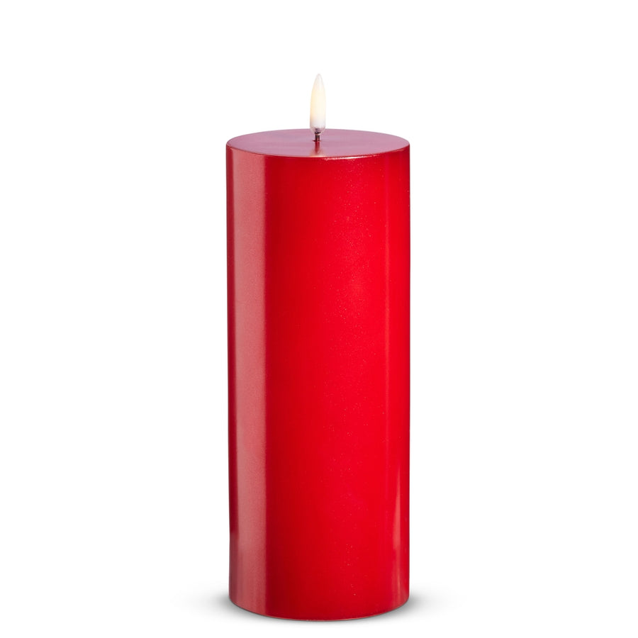 3" X 8" Uyuni Metallic Red Pillar Candle