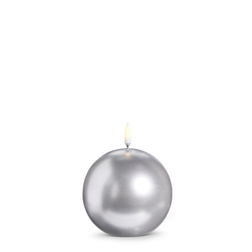 4" X 4" Uyuni Silver Round Candle