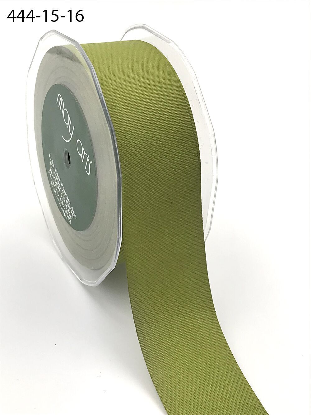 1.5 Inch Faux Lightweight Linen Ribbon with Woven Edge – 444-15-16 Olive