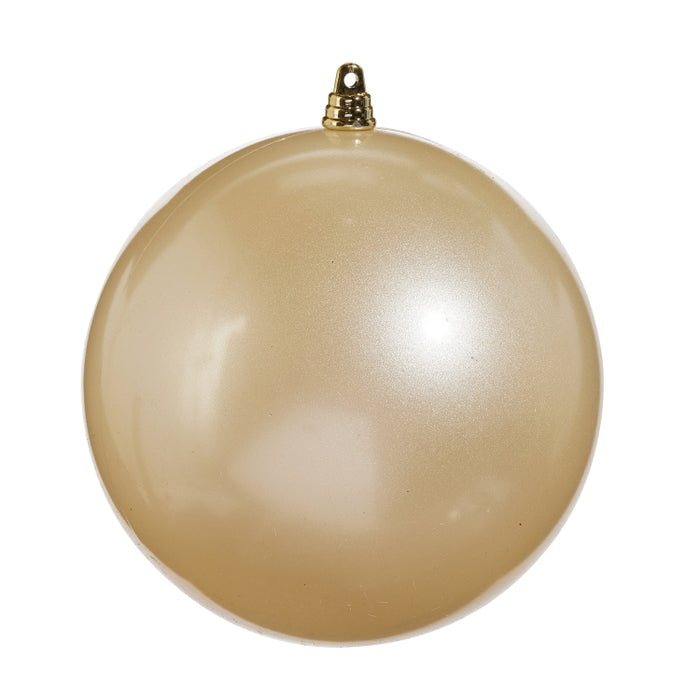 Champagne Pearl Ball Ornament 6" Plastic Ivory