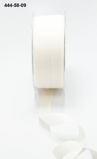 5/8 Inch Faux Lightweight Linen Ribbon with Woven Edge – 444-58-09 Ivory