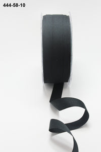5/8 Inch Faux Lightweight Linen Ribbon with Woven Edge – 444-58-10 Black