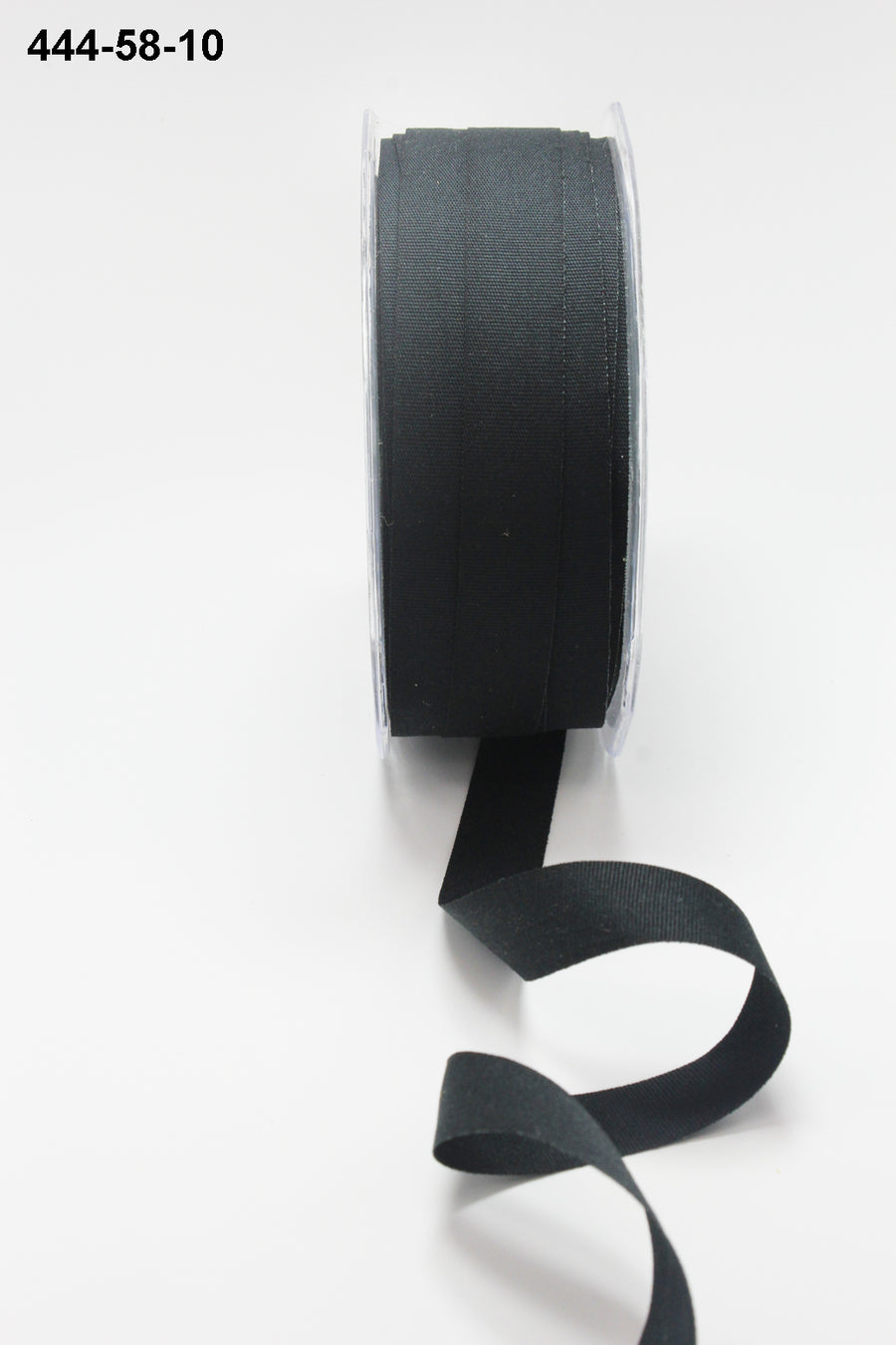 5/8 Inch Faux Lightweight Linen Ribbon with Woven Edge – 444-58-10 Black