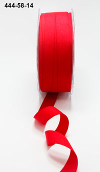 5/8 Inch Faux Lightweight Linen Ribbon with Woven Edge – 444-58-14 Red