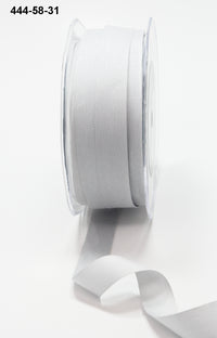 5/8 Inch Faux Lightweight Linen Ribbon with Woven Edge – 444-58-31 Gray