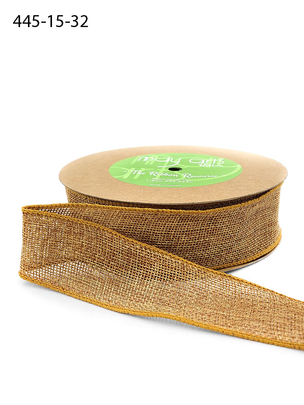 1.5 Inch Faux Burlap Ribbon with Wired Woven Edge