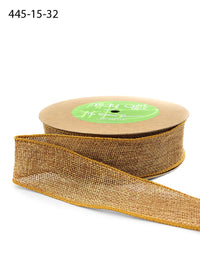 1.5 Inch Faux Burlap Ribbon with Wired Woven Edge