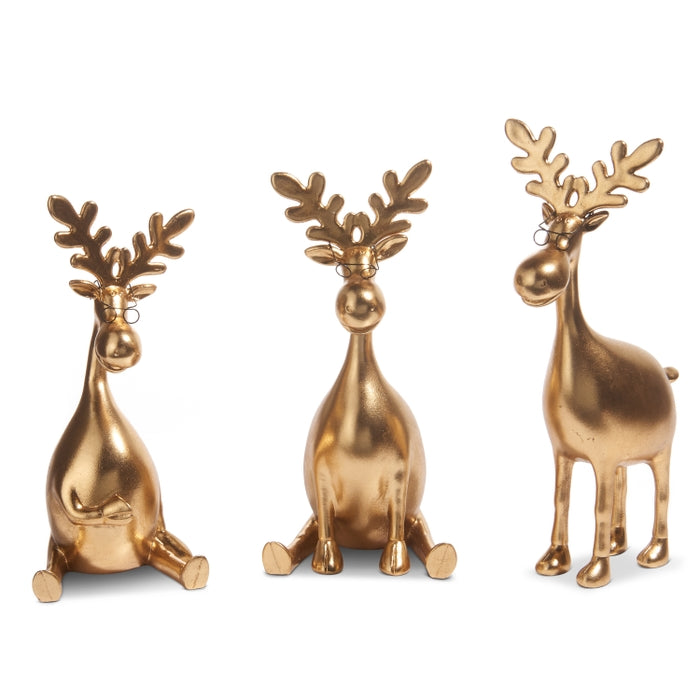 12.75" Gold Moose with Glasses