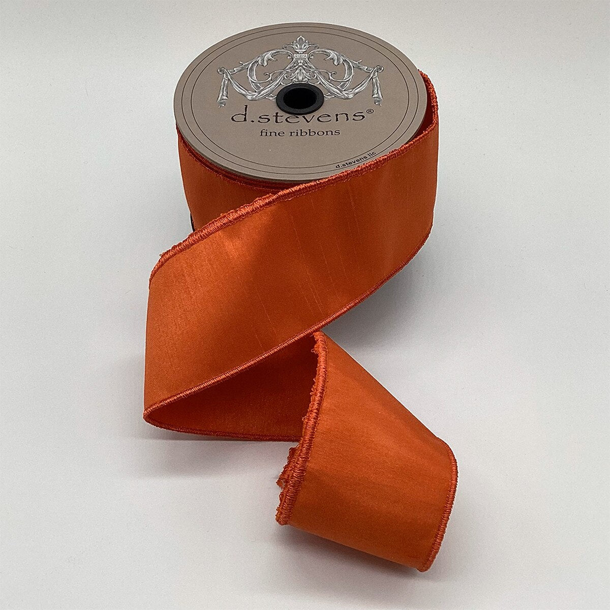 Orange Faux Dupion Ribbon 2.5 Inch x 10 Yards